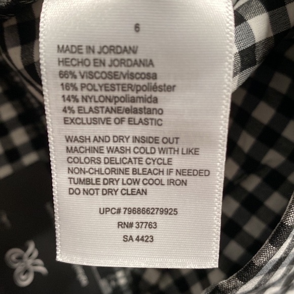 Rafaella, womens, 6, black, white and gray, capri checkered pattern NWT - Picture 4 of 5